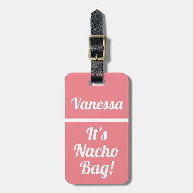 Nacho Bag Funny Pink Gepäckanhänger (Vorderseite vertikal)
