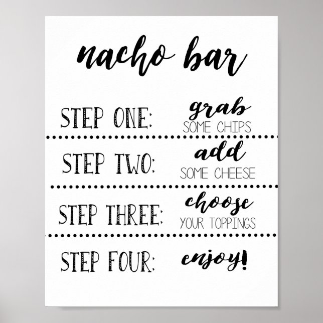 Nacho Bar Sign, machen Sie Ihre eigenen Nachos Poster (Vorne)