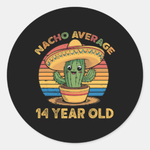 Nacho Durchschnitt 14 Jahre alt Cinco De Mayo 14. Runder Aufkleber