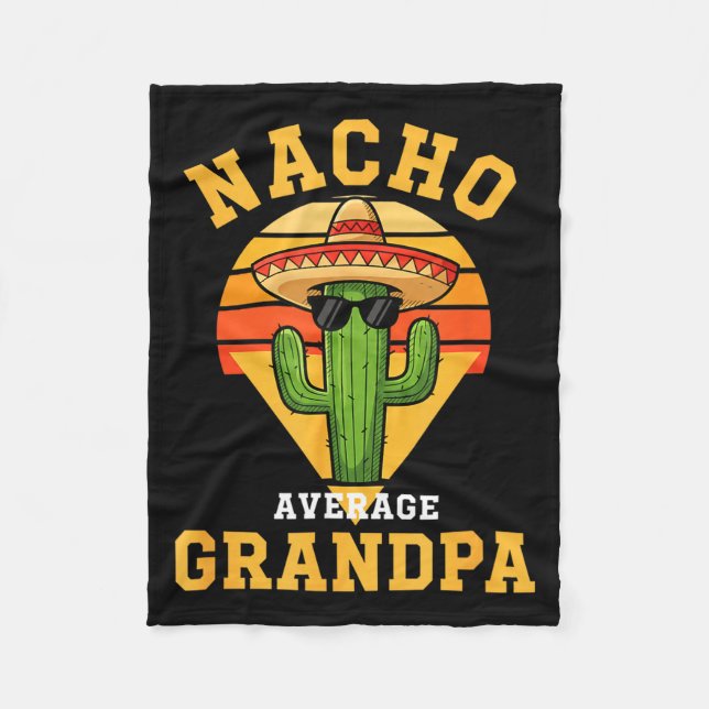 Nacho durchschnittlicher Opa lustiger Kaktus Sombr Fleecedecke (Vorderseite)