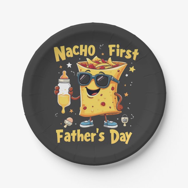 Nacho Erster Vatertag Cinco De Mayo Vater Pappteller (Vorderseite)
