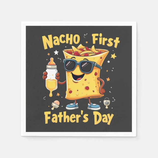 Nacho Erster Vatertag Cinco De Mayo Vater Serviette (Vorderseite)