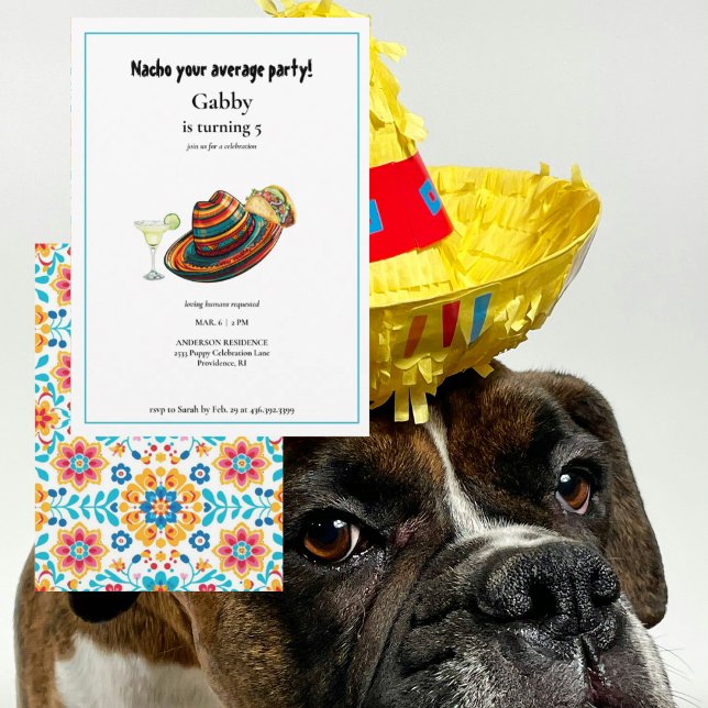 Nacho Ihr durchschnittlicher Hund Sombrero Taco Ei Einladung (Von Creator hochgeladen)