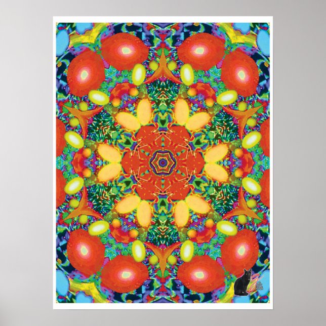Nacho Kinetic Collage Kaleidoscope Poster (Vorne)