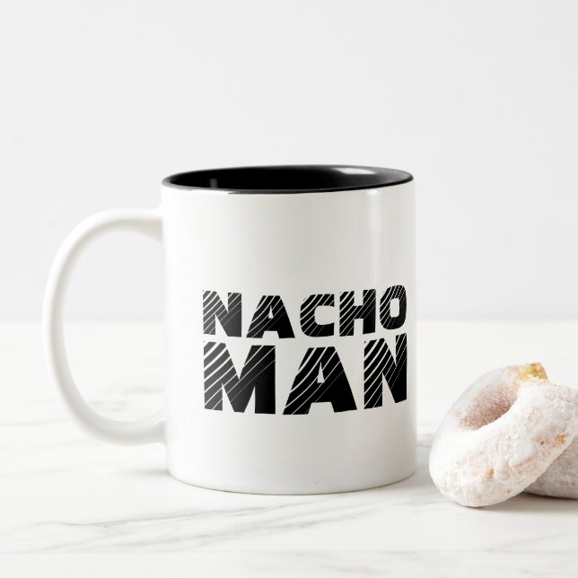 Nacho Man Cheese Chips Nachos Funny Feinschmecker  Zweifarbige Tasse (Mit Donut)