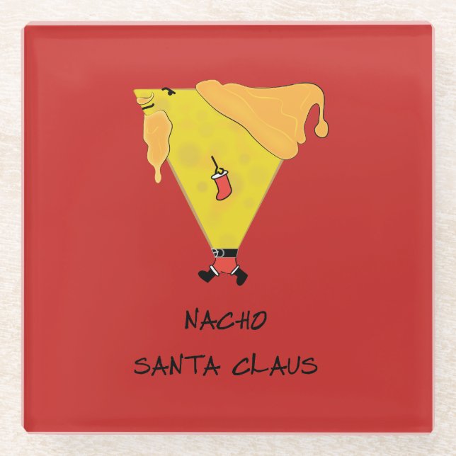 Nacho Santa Claus Glasuntersetzer (Vorderseite)