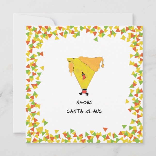 Nacho Santa mit Chips Einladung (Vorderseite)