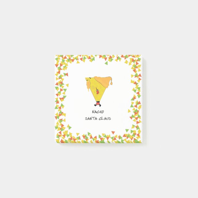 Nacho Santa mit Chips Post-it Klebezettel (Vorderseite)