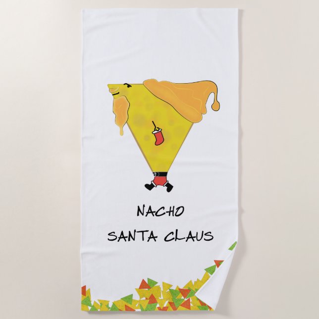 Nacho Santa mit Chips Strandtuch (Vorderseite)