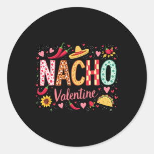 Nacho Valentine Funny Sombrero und Taco Design Runder Aufkleber