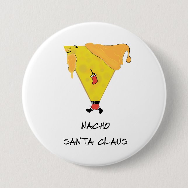 Nacho Weihnachtsmann Button (Vorderseite)