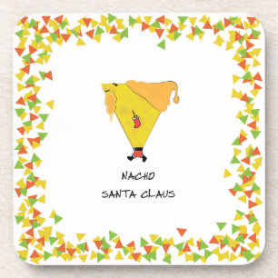 Nacho-Weihnachtsmann mit Chips Getränkeuntersetzer