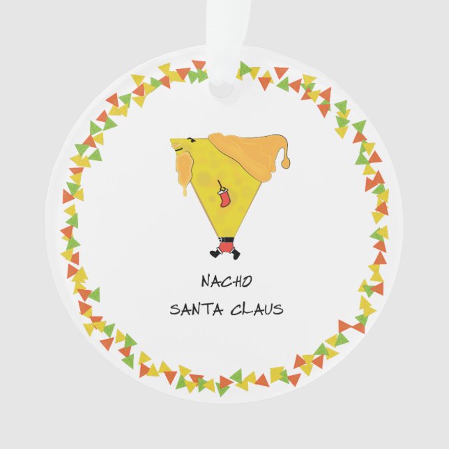Nacho-Weihnachtsmann mit Chips Ornament (Vorderseite)