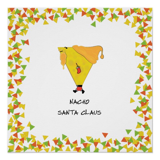 Nacho-Weihnachtsmann mit Chips Poster (Vorderseite)
