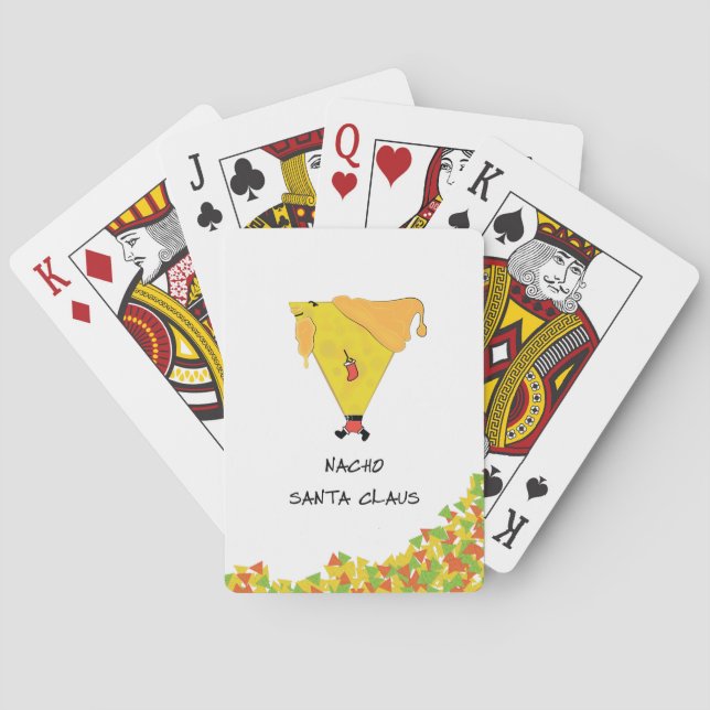 Nacho-Weihnachtsmann mit Chips Spielkarten (Rückseite)