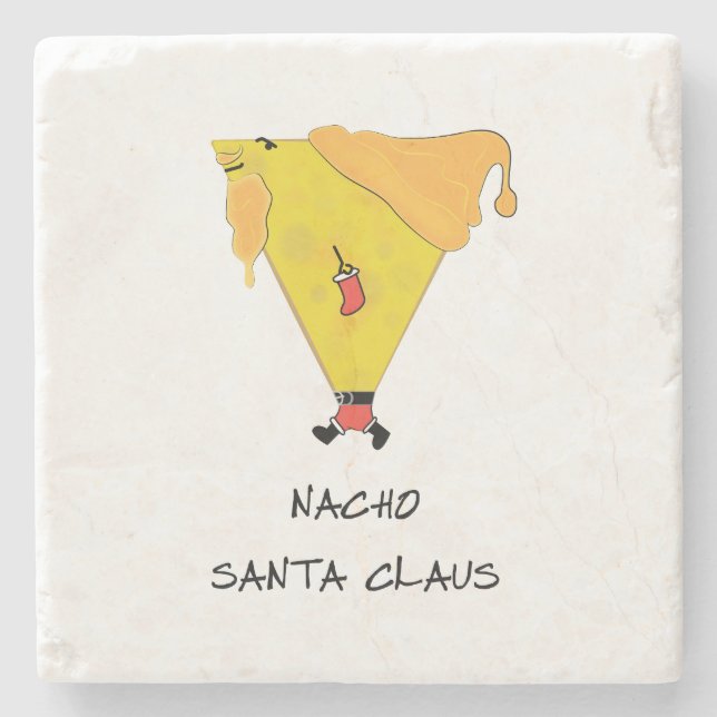 Nacho Weihnachtsmann Steinuntersetzer (Vorderseite)