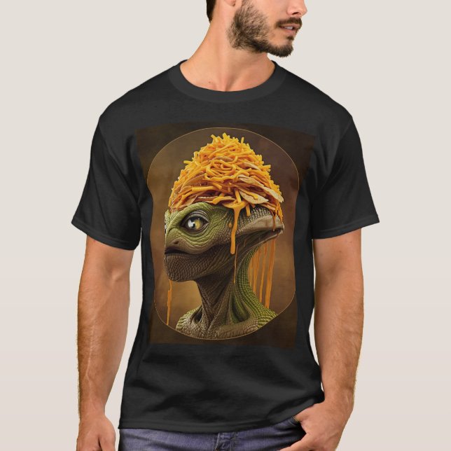 Nachos Alien – Fun Party Snack Art T-Shirt (Vorderseite)