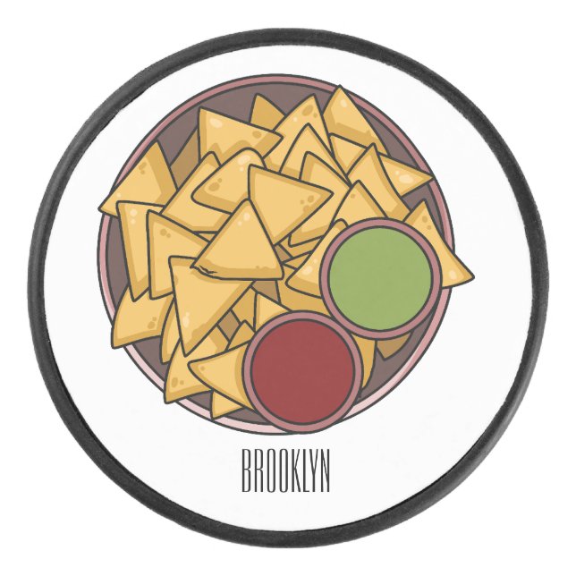 Nachos-Cartoon-Abbildung Eishockey Puck (Vorderseite)