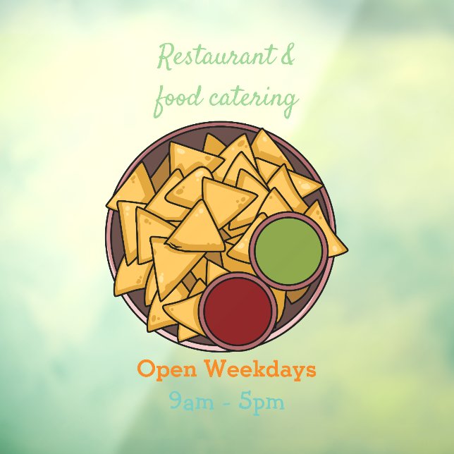 Nachos-Cartoon-Abbildung Fensteraufkleber (Blatt 3)