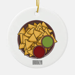 Nachos-Cartoon-Abbildung Keramik Ornament