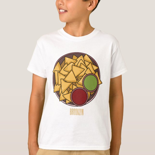 Nachos-Cartoon-Abbildung T-Shirt (Vorderseite)