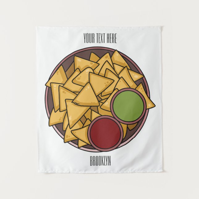 Nachos-Cartoon-Abbildung Wandteppich (Vorderseite)