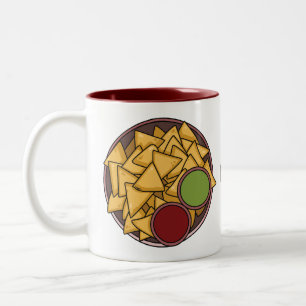 Nachos-Cartoon-Abbildung Zweifarbige Tasse