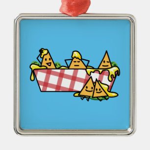 Nachos schmolzen KäseJalapenonacho-Tortilla-Chips Silbernes Ornament