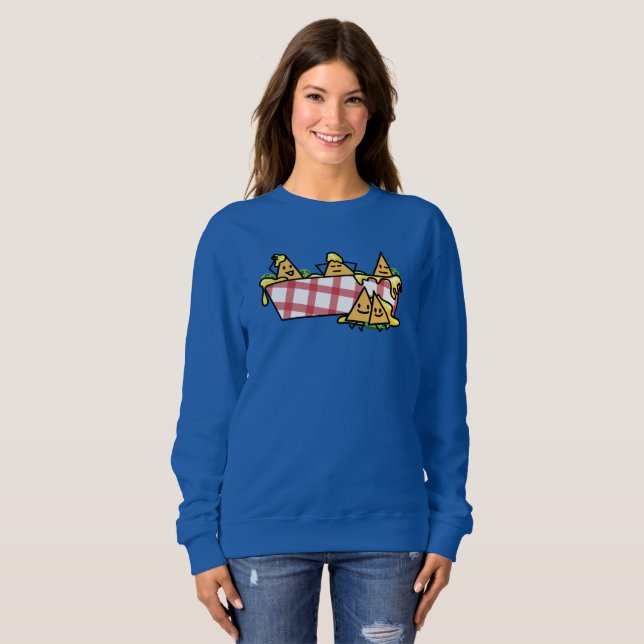 Nachos schmolzen KäseJalapenonacho-Tortilla-Chips Sweatshirt (Vorne ganz)