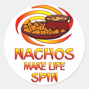 Nachos Spin Runder Aufkleber