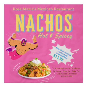 Nachos Werbeaktion im süßen mexikanischen Restaura Poster