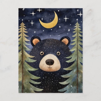 Nachricht "Christmas Black Bar Night Moon" Feiertagspostkarte