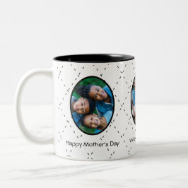 Nachricht für Mama mit Schwarz-Weiß-Bildern Zweifarbige Tasse