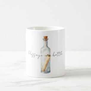 Nachricht in einer Flasche Kaffeetasse