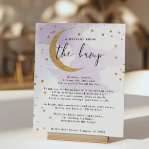 Nachricht von der Bump-Lila- und Gold-Baby-Dusche Poster