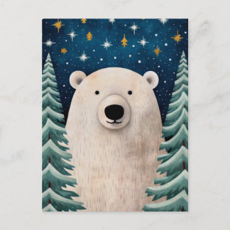 Nachricht "White Bear Pine Trees" Feiertagspostkarte