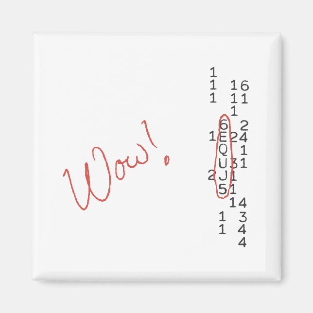 Nachricht "Wow Signal SETI" Magnet (Vorne)