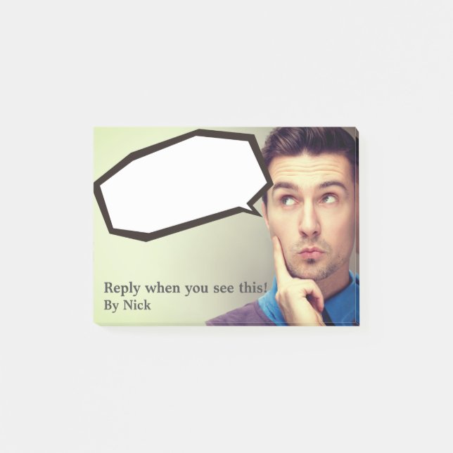 Nachrichten des lustigen Chefs. Post-it-Notizen Post-it Klebezettel (Vorderseite)