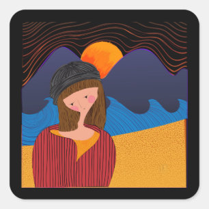 Nachrichten für Frauen Quadratischer Aufkleber