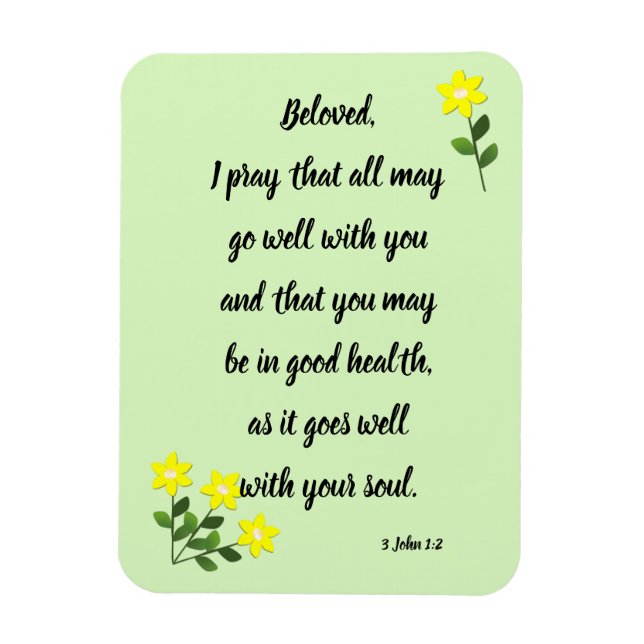 Nachrichten für Geliebte 3 John 1:2 Foto Magnet (Vertikal)