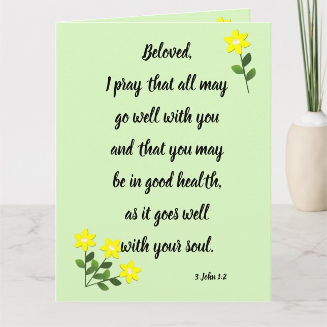 Nachrichten für Geliebte 3 John 1:2 Grußkarte Karte (Vorderseite)