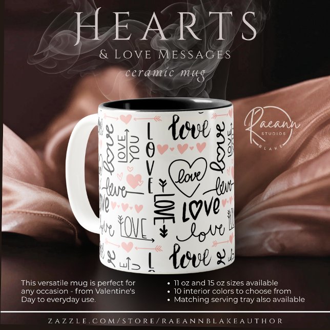Nachrichten für Herz und Liebe Zwei-Tone-Keramiken Zweifarbige Tasse (Von Creator hochgeladen)