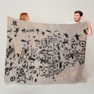 Nachrichten-Papierfelsen-Petroglyphen Fleecedecke