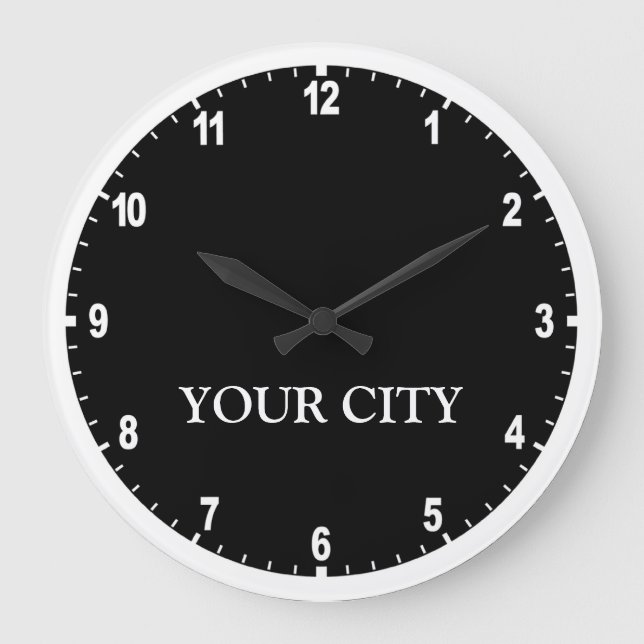 Nachrichten-Raum-Uhr (dunkel) Große Wanduhr (Vorderseite)