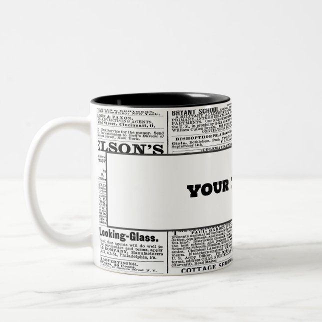 Nachrichtentext Zweifarbige Tasse (Links)