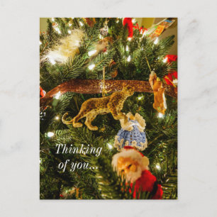 Nachschlagen der Weihnachtsbaum-Postkarte Feiertagspostkarte
