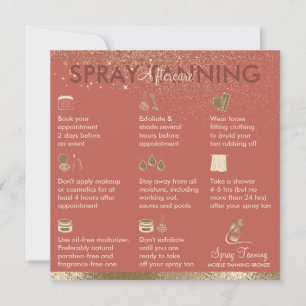 Nachsorgetipps für Spray-Tanning Bronze Sun Einladung
