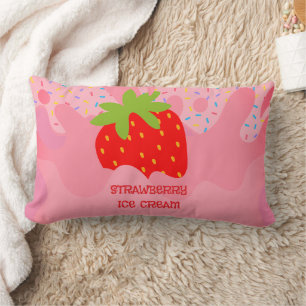 Nachspeise, Erdbeer-Eis, Regenbogen-Sprinkles Lendenkissen