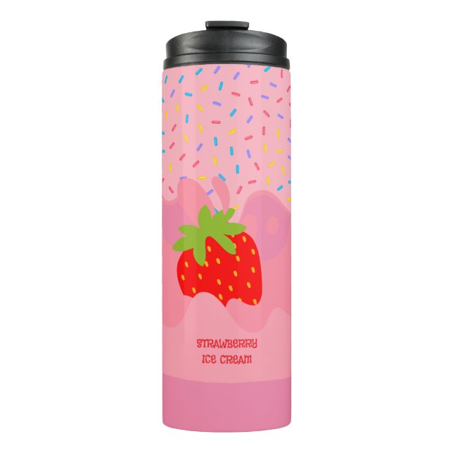 Nachspeise, Erdbeereis, Regenbogenstreusel Thermosbecher (Vorderseite)