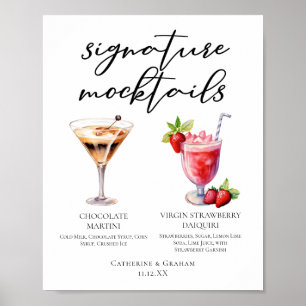 Nachspeise-Mocktails Schokoladen-Erdbeer-Getränke- Poster